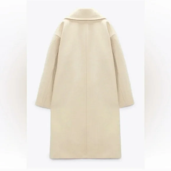 Zara Oversized Coat Cream - Picture 10 of 17